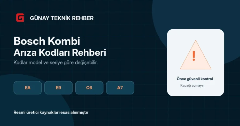 Bosch Kombi Arıza Kodları: EA, E9, C6 ve A7