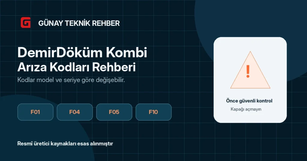 DemirDöküm Kombi Arıza Kodları: F01, F04, F05 ve F10