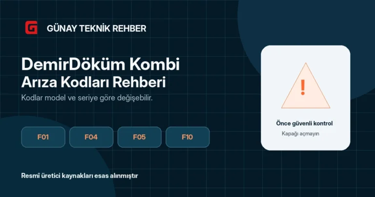 DemirDöküm Kombi Arıza Kodları: F01, F04, F05 ve F10